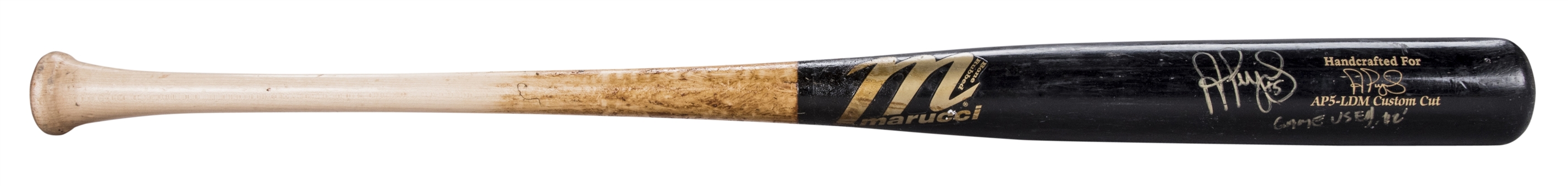 2012 Albert Pujols Game Used and Signed Marucci AP5-LDM Model Bat (PSA/DNA GU 9 & MLB Auth)